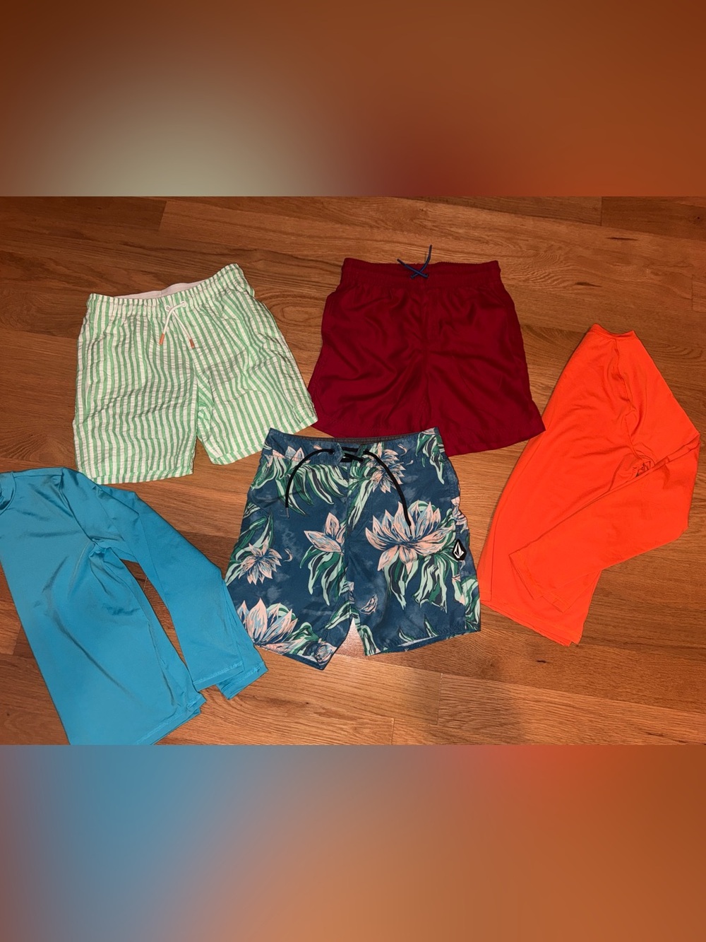 Boys swim bundle 3 suits and 2 swim shirts
